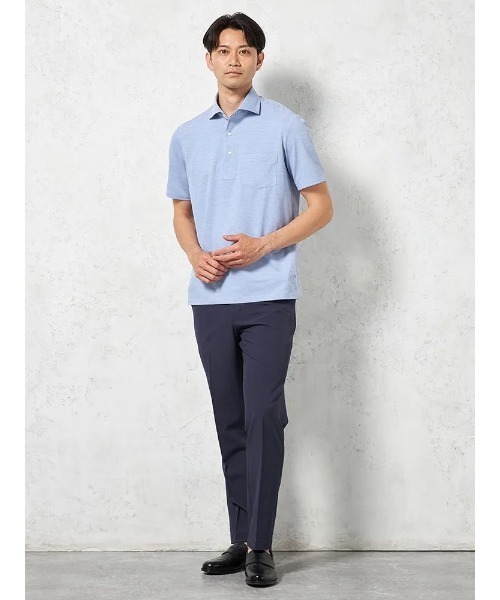 HARUYAMA(ハルヤマ)の「【吸湿冷感】完全ノーアイロン 半袖 アイポロシャツ カッタウェイ i-shirt(ポロシャツ・メンズ・サックスブルー/ベージュ/ネイビー・M/LL/L/S/3L)」の14枚目の写真