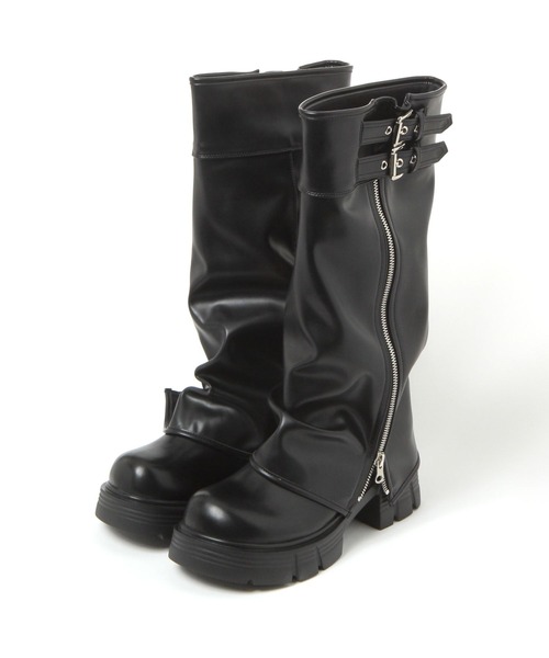 repipi armario（レピピ アルマリオ）の「カバーロングブーツ（ブーツ・キッズ・ブラック・SMALL/LARGE/MEDIUM）」の4枚目の写真