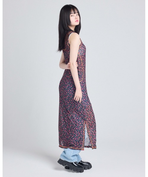 Little sunny bite(リトルサニーバイト)の「【little sunny bite】rose tull long tank(その他トップス・レディース・ブラック・MEDIUM)」の3枚目の写真