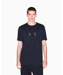 【A|X アルマーニ エクスチェンジ】エンブロイダードボックスロゴ 半袖クルーネックTシャツ/REGULAR