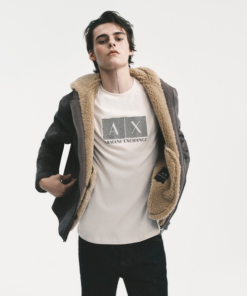 ARMANI EXCHANGE（アルマーニエクスチェンジ）の「【A|X アルマーニ エクスチェンジ】エンブロイダードボックスロゴ 半袖クルーネックTシャツ/REGULAR（Tシャツ/カットソー・メンズ・ストーン/ダークネイビー・XX-LARGE/LARGE/MEDIUM/SMALL/X-LARGE/X-SMALL）」の7枚目の写真