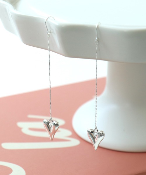 ハートロングピアス（ピアス（両耳用））｜Three Four Time（スリー