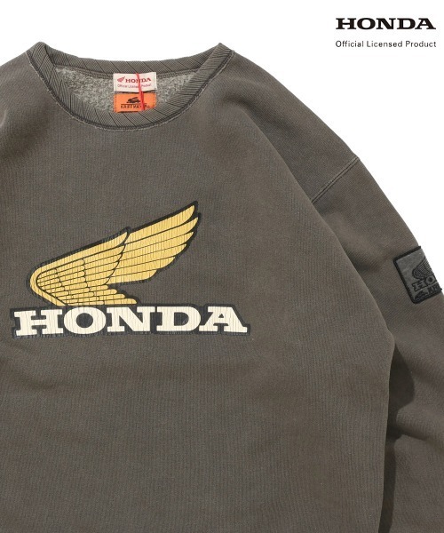 KRIFF MAYER(クリフメイヤー)の「【Unisex・ピグメント加工】HONDAコラボクルー(WING)(スウェット・メンズ・レッド/チャコール/グレー/ナチュラル・X-LARGE/MEDIUM/LARGE)」の3枚目の写真