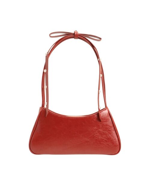 Casselini（キャセリーニ）の「【キャセリーニ】肩リボンエナメルバッグ（ハンドバッグ・レディース・ブラック/シルバー/レッド・FREE）」の2枚目の写真