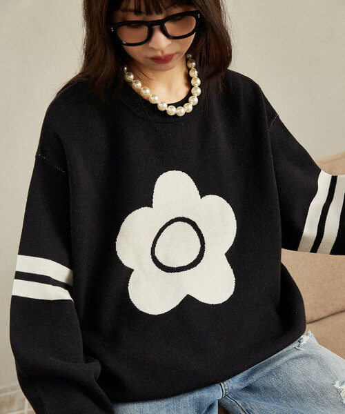 MARY QUANT × PUBLUX/マリークワント フラワーモチーフ 袖ライン