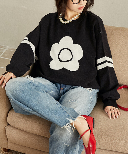 マリー MARY QUANT × PUBLUX/マリークワント フラワーモチーフ 袖ライン