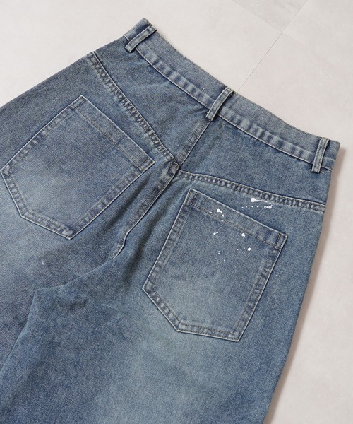 1111clothing(ワンフォークロージング)の「ハート刺繍 バレルレッグ ジーンズ / Heart Embroidery Barrel Leg Jeans(デニムパンツ・メンズ・ブルー/インディゴブルー・S/M/L/XL)」の18枚目の写真