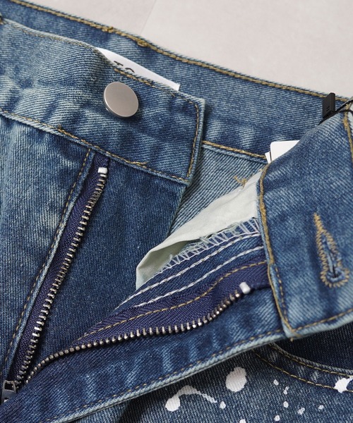 1111clothing(ワンフォークロージング)の「ハート刺繍 バレルレッグ ジーンズ / Heart Embroidery Barrel Leg Jeans(デニムパンツ・メンズ・ブルー/インディゴブルー・S/M/L/XL)」の13枚目の写真