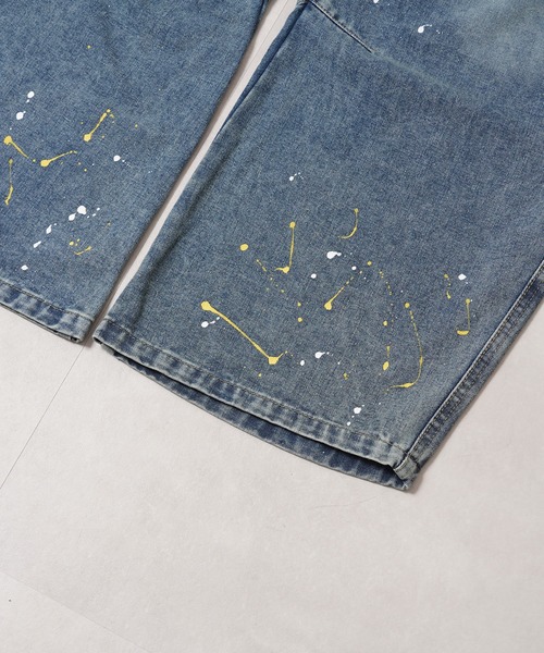1111clothing(ワンフォークロージング)の「ハート刺繍 バレルレッグ ジーンズ / Heart Embroidery Barrel Leg Jeans(デニムパンツ・メンズ・ブルー/インディゴブルー・S/M/L/XL)」の17枚目の写真