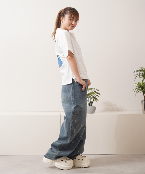 1111clothing(ワンフォークロージング)の「ハート刺繍 バレルレッグ ジーンズ / Heart Embroidery Barrel Leg Jeans(デニムパンツ・メンズ・ブルー/インディゴブルー・S/M/L/XL)」の11枚目の写真