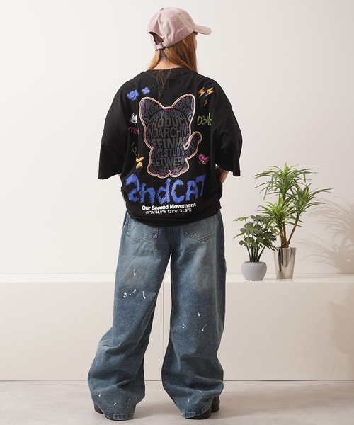 1111clothing(ワンフォークロージング)の「ハート刺繍 バレルレッグ ジーンズ / Heart Embroidery Barrel Leg Jeans(デニムパンツ・メンズ・ブルー/インディゴブルー・S/M/L/XL)」の8枚目の写真