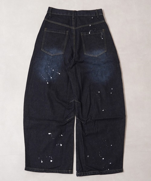 1111clothing(ワンフォークロージング)の「ハート刺繍 バレルレッグ ジーンズ / Heart Embroidery Barrel Leg Jeans(デニムパンツ・メンズ・ブルー/インディゴブルー・S/M/L/XL)」の22枚目の写真