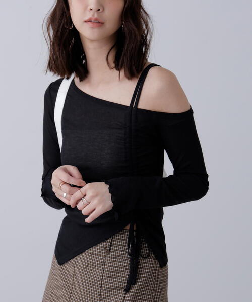 FREE'S MART(フリーズマート)の「◆ワンショルシャーリングテレコカットソー(Tシャツ/カットソー・レディース・ベージュ/ブラウン/ブラック/グレー・FREE)」の16枚目の写真