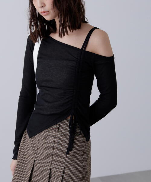 FREE'S MART(フリーズマート)の「◆ワンショルシャーリングテレコカットソー(Tシャツ/カットソー・レディース・ベージュ/ブラウン/ブラック/グレー・FREE)」の17枚目の写真