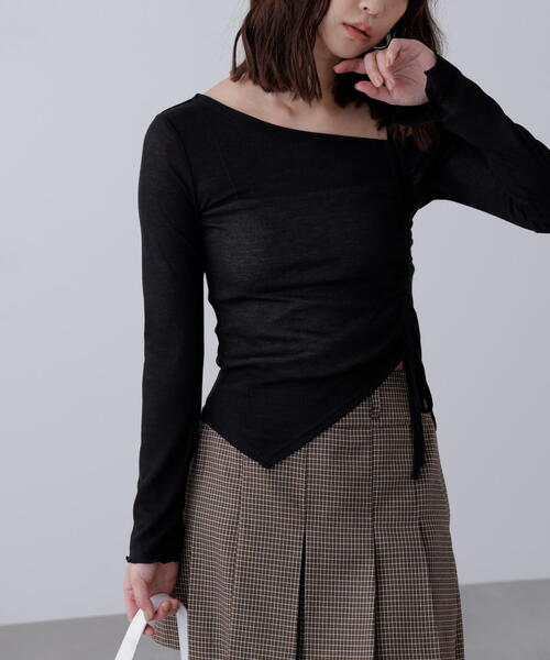 FREE'S MART(フリーズマート)の「◆ワンショルシャーリングテレコカットソー(Tシャツ/カットソー・レディース・ベージュ/ブラウン/ブラック/グレー・FREE)」の18枚目の写真