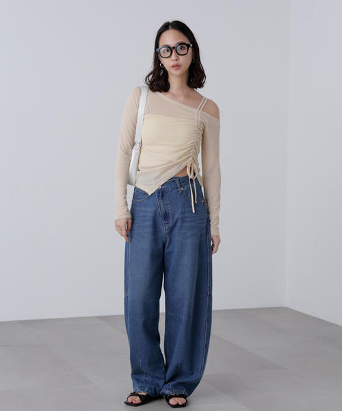 FREE'S MART(フリーズマート)の「◆ワンショルシャーリングテレコカットソー(Tシャツ/カットソー・レディース・ベージュ/ブラウン/ブラック/グレー・FREE)」の10枚目の写真