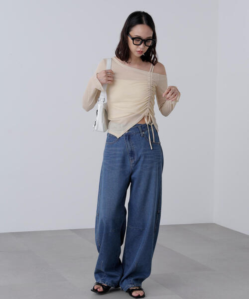 FREE'S MART(フリーズマート)の「◆ワンショルシャーリングテレコカットソー(Tシャツ/カットソー・レディース・ベージュ/ブラウン/ブラック/グレー・FREE)」の11枚目の写真