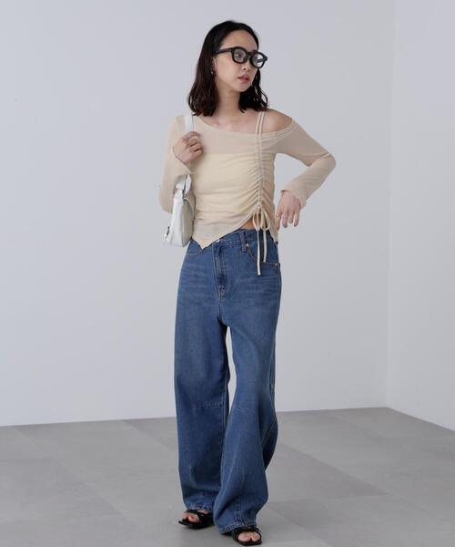 FREE'S MART(フリーズマート)の「◆ワンショルシャーリングテレコカットソー(Tシャツ/カットソー・レディース・ベージュ/ブラウン/ブラック/グレー・FREE)」の12枚目の写真