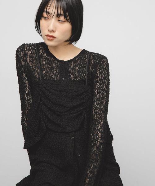 KBF（ケイビーエフ）の「ビスチェSETレーストップス（Tシャツ/カットソー・レディース・アイボリー/ブラック・ONE）」の2枚目の写真