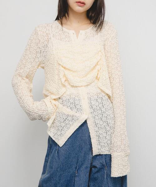 KBF（ケイビーエフ）の「ビスチェSETレーストップス（Tシャツ/カットソー・レディース・アイボリー/ブラック・ONE）」の3枚目の写真