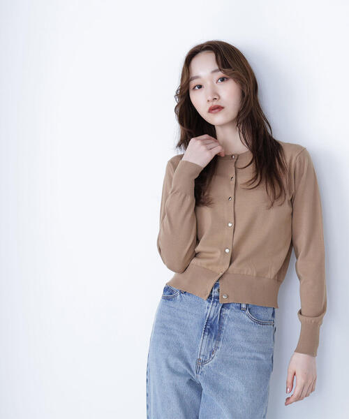 NATURAL BEAUTY BASIC(ナチュラルビューティーベーシック)の「◇オータムベーシックカーディガン(カーディガン/ボレロ・レディース・ネイビー/ワイン/ベージュ/ブラック・FREE)」の6枚目の写真