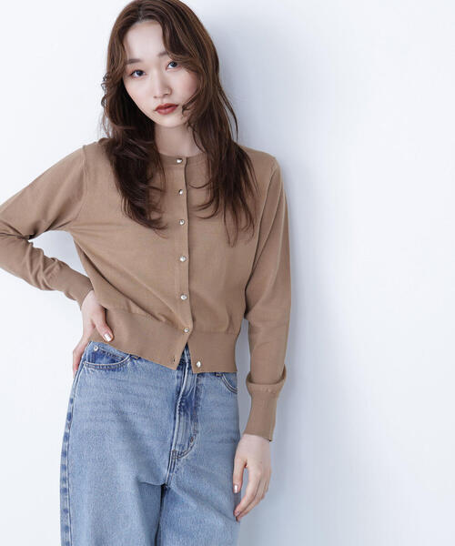 NATURAL BEAUTY BASIC(ナチュラルビューティーベーシック)の「◇オータムベーシックカーディガン(カーディガン/ボレロ・レディース・ネイビー/ワイン/ベージュ/ブラック・FREE)」の3枚目の写真