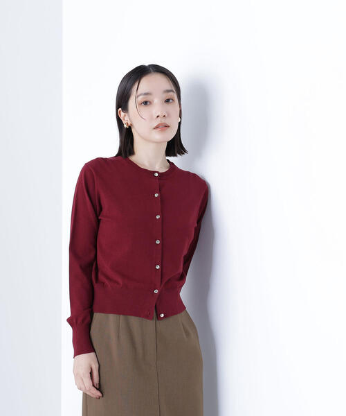NATURAL BEAUTY BASIC(ナチュラルビューティーベーシック)の「◇オータムベーシックカーディガン(カーディガン/ボレロ・レディース・ネイビー/ワイン/ベージュ/ブラック・FREE)」の4枚目の写真