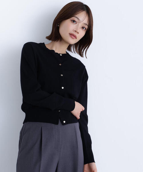 NATURAL BEAUTY BASIC(ナチュラルビューティーベーシック)の「◇オータムベーシックカーディガン(カーディガン/ボレロ・レディース・ネイビー/ワイン/ベージュ/ブラック・FREE)」の2枚目の写真