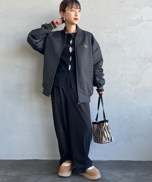 FRED PERRY/フレッドペリー ロゴ刺繍 ボンバージャケット ブルゾン FRED PERRY/フレッドペリー ロゴ刺繍 ボンバージャケット ブルゾン