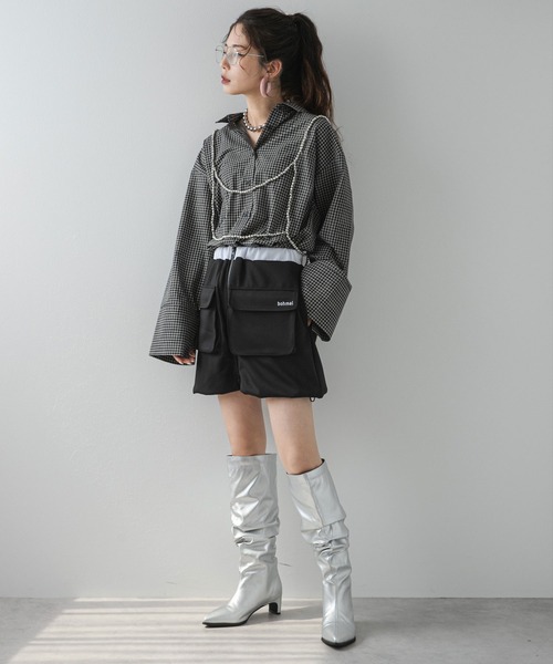 bohmal（ボマール）の「配色カラーバルーンミニジャージスカート（スカート・レディース・ブラック/ライム・FREE）」の21枚目の写真