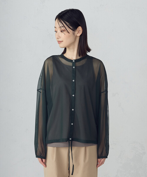 COMME CA ISM(コムサイズム)の「【オンライン・店舗限定】シアーシャツ+タンクトップ(シャツ/ブラウス・レディース・ブラック/ブラウン/グリーン・MEDIUM/LARGE)」の16枚目の写真