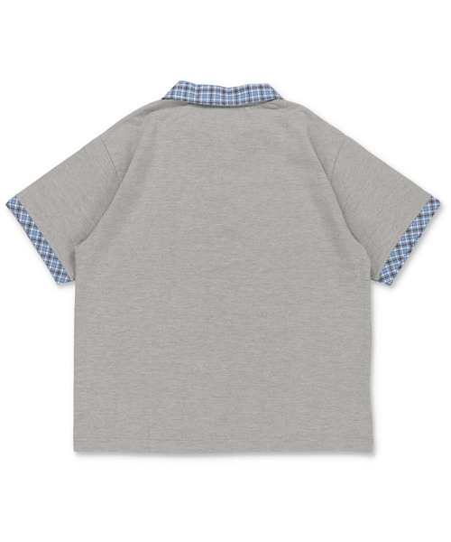 SPINNS（スピンズ）の「短丈ポロシャツ/チェック/ワンポイントロゴ/ショート丈（ポロシャツ・メンズ・ブラック系その他/ブラック×レッド/ホワイト系その他/ネイビー系/グレー×サックスブルー・ONESIZE）」の9枚目の写真