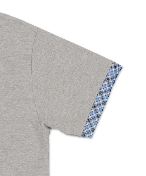 SPINNS（スピンズ）の「短丈ポロシャツ/チェック/ワンポイントロゴ/ショート丈（ポロシャツ・メンズ・ブラック系その他/ブラック×レッド/ホワイト系その他/ネイビー系/グレー×サックスブルー・ONESIZE）」の7枚目の写真