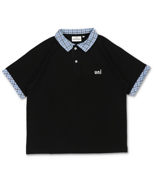 SPINNS（スピンズ）の「短丈ポロシャツ/チェック/ワンポイントロゴ/ショート丈（ポロシャツ・メンズ・ブラック系その他/ブラック×レッド/ホワイト系その他/ネイビー系/グレー×サックスブルー・ONESIZE）」の12枚目の写真
