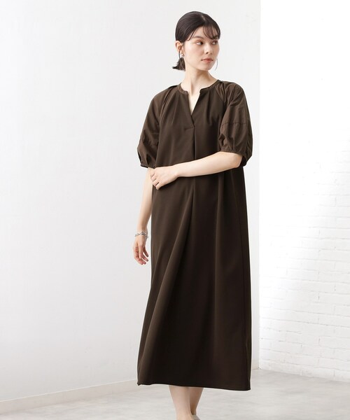 THE SHOP TK (ザ ショップ ティーケー )の「【WEB限定】ドッキングカットソーワンピース【洗える】(ワンピース・レディース・ダークブラウン系8/ライトグレー系8/グリーン系その他6・12)」の5枚目の写真