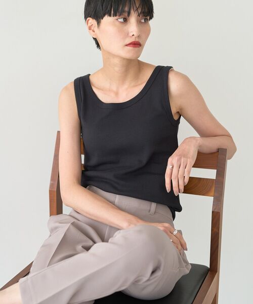 AMERICAN HOLIC（アメリカンホリック）の「テレコタンクトップ（タンクトップ・レディース・アイボリー/ブラック/ベージュ/モカ・M/L）」の13枚目の写真