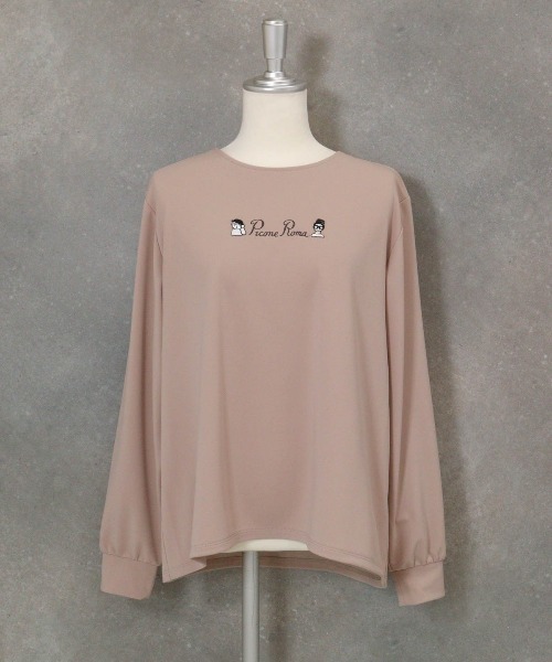 STUDIO PICONE(スタジオピッコーネ)の「刺繍ポンチプルオーバー(Tシャツ/カットソー・レディース・ライトグレー/グリーン/ネイビー/ベージュ・LL/L/M)」の3枚目の写真