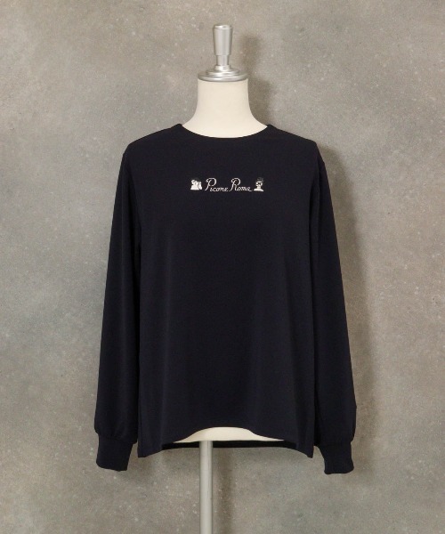 STUDIO PICONE(スタジオピッコーネ)の「刺繍ポンチプルオーバー(Tシャツ/カットソー・レディース・ライトグレー/グリーン/ネイビー/ベージュ・LL/L/M)」の2枚目の写真