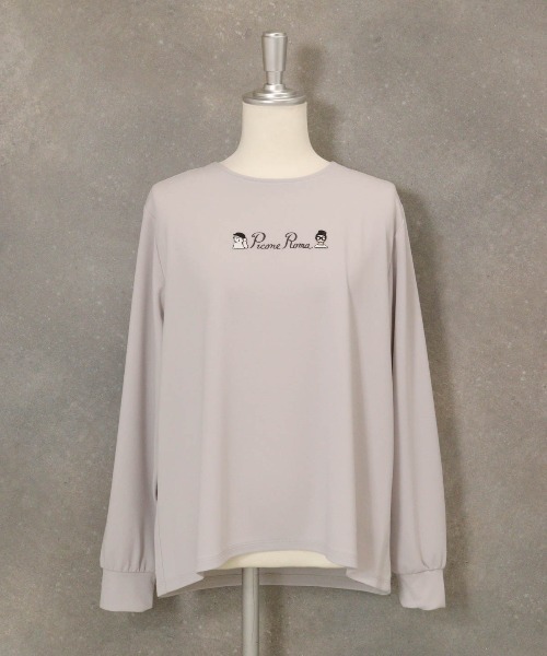 STUDIO PICONE(スタジオピッコーネ)の「刺繍ポンチプルオーバー(Tシャツ/カットソー・レディース・ライトグレー/グリーン/ネイビー/ベージュ・LL/L/M)」の1枚目の写真