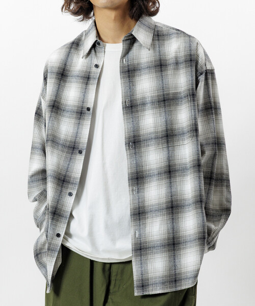 限定展開 Relax Fit リラックスフィット オンブレチェック ネルシャツ