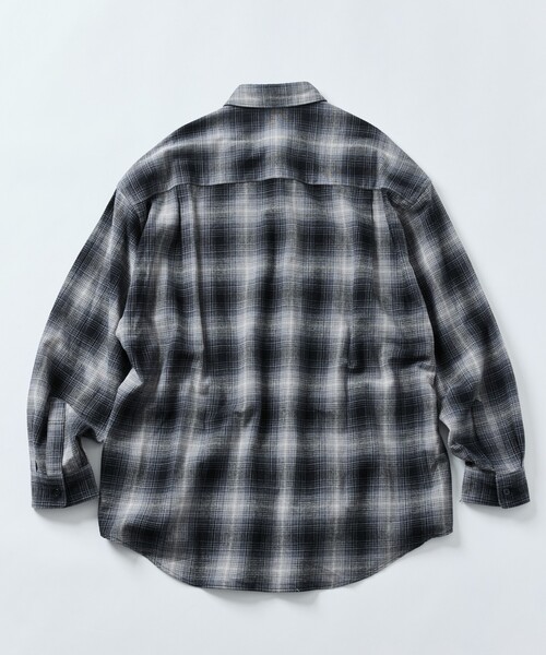 Relax Fit リラックスフィット ブリーチ加工 オンブレチェックネルシャツ FREAK'S STORE シャツ 限定展開 Relax Fit リラックスフィット