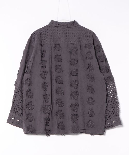 チャイハネ（チャイハネ）の「【チャイハネ】シフリー刺繍MEN'Sシャツ（シャツ/ブラウス・メンズ・ホワイト/グレー・FREE）」の8枚目の写真