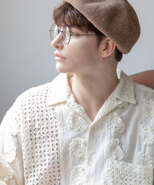 チャイハネ（チャイハネ）の「【チャイハネ】シフリー刺繍MEN'Sシャツ（シャツ/ブラウス・メンズ・ホワイト/グレー・FREE）」の5枚目の写真