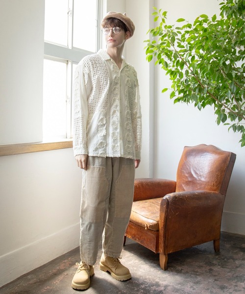 チャイハネ（チャイハネ）の「【チャイハネ】シフリー刺繍MEN'Sシャツ（シャツ/ブラウス・メンズ・ホワイト/グレー・FREE）」の7枚目の写真