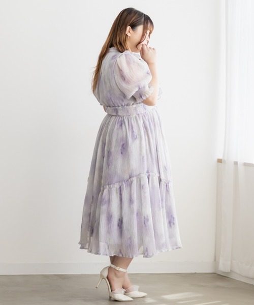 CLETTEオリジナル　ぼかし花柄フリルワンピース CLETTEオリジナルぼかし花柄フリルワンピース（ワンピース