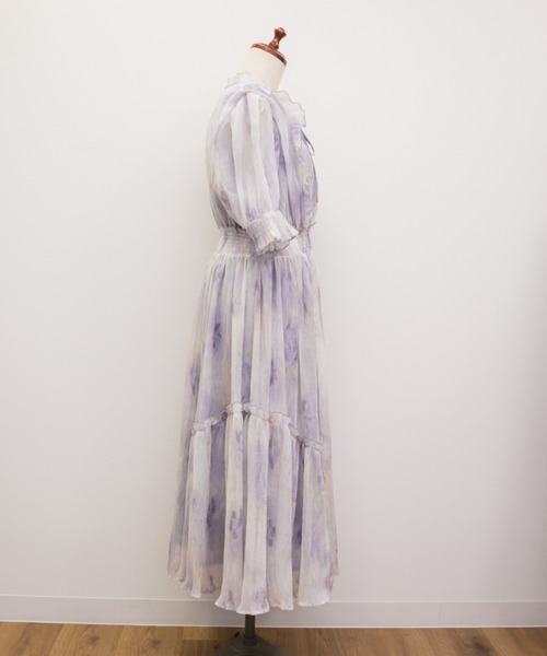 CLETTEオリジナルぼかし花柄フリルワンピース（ワンピース）｜CLETTE