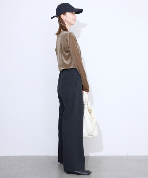 SLOBE IENA(スローブイエナ)の「《追加》ベロアトリコット プルオーバー(Tシャツ/カットソー・レディース・ベージュ/ネイビー/ブラウン/ボルドー・FREE)」の7枚目の写真