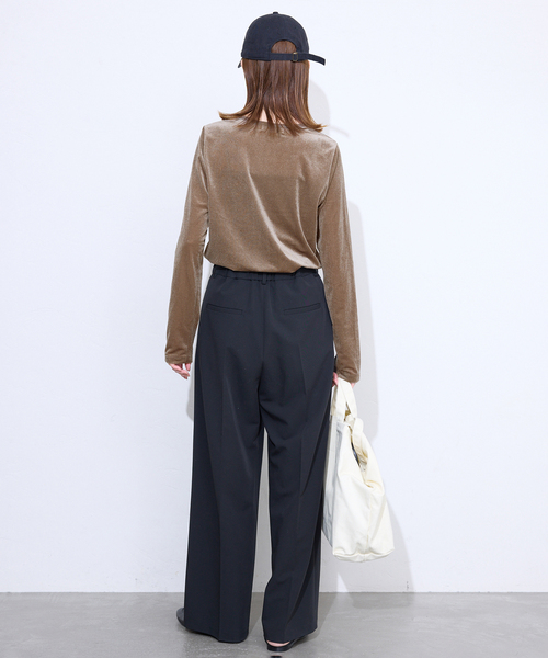 SLOBE IENA(スローブイエナ)の「《追加》ベロアトリコット プルオーバー(Tシャツ/カットソー・レディース・ベージュ/ネイビー/ブラウン/ボルドー・FREE)」の8枚目の写真