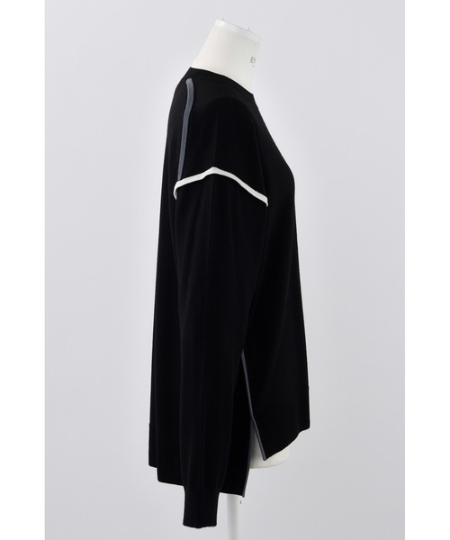 ENFOLD(エンフォルド)の「ニットパイピングプルオーバー(ニット/セーター・レディース・ブラック/ブルー・38)」の6枚目の写真