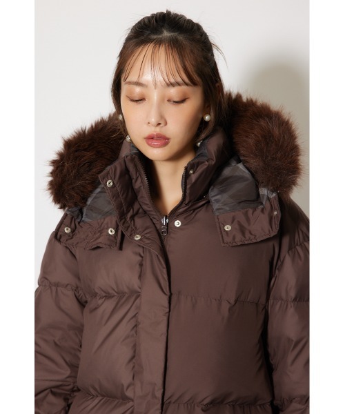 美品✨rienda リエンダ リバーシブルダウンコート ブラック カーキ M rienda（リエンダ） ダウンコート ダウンジャケット リバーシブル